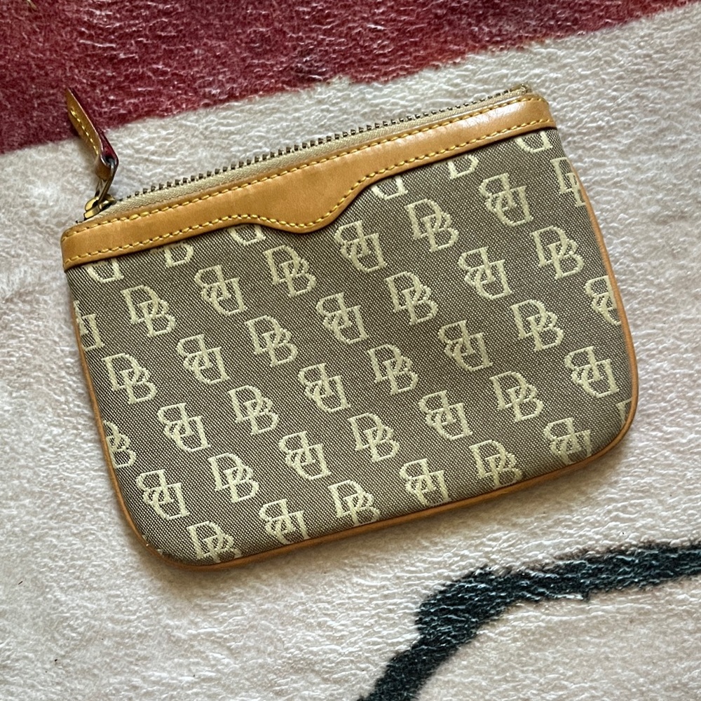 Dooney & Bourke Tan and Brown Key & Card Holder